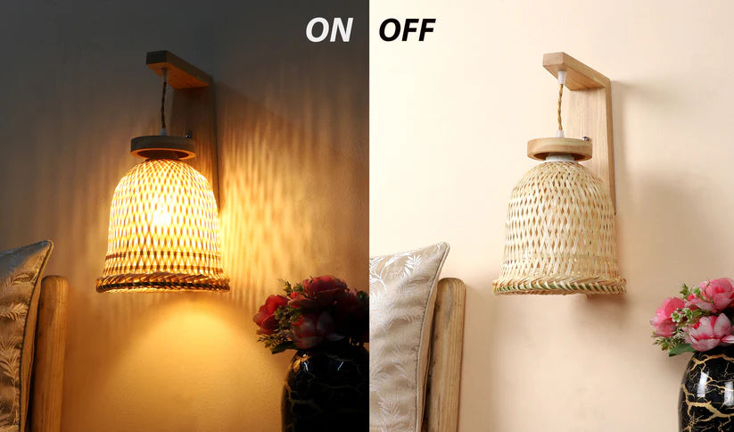 Cane Wall Lamp for Dining Room | Rattan Wall Light - Silley