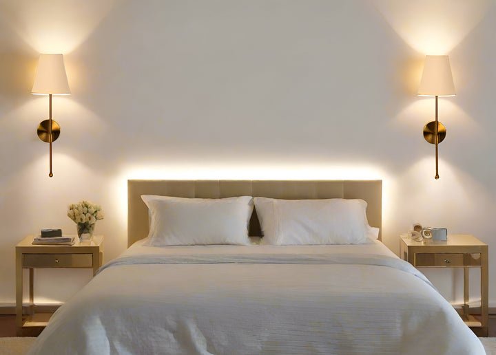Art Deco Wall Light for Bedroom | Fabric Wall Lamp - Evin