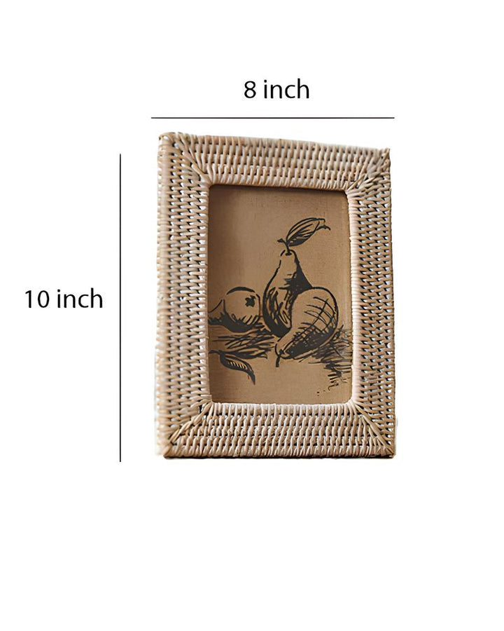 Rattan Photo Frame 4x6 Inch for Home - Kaia