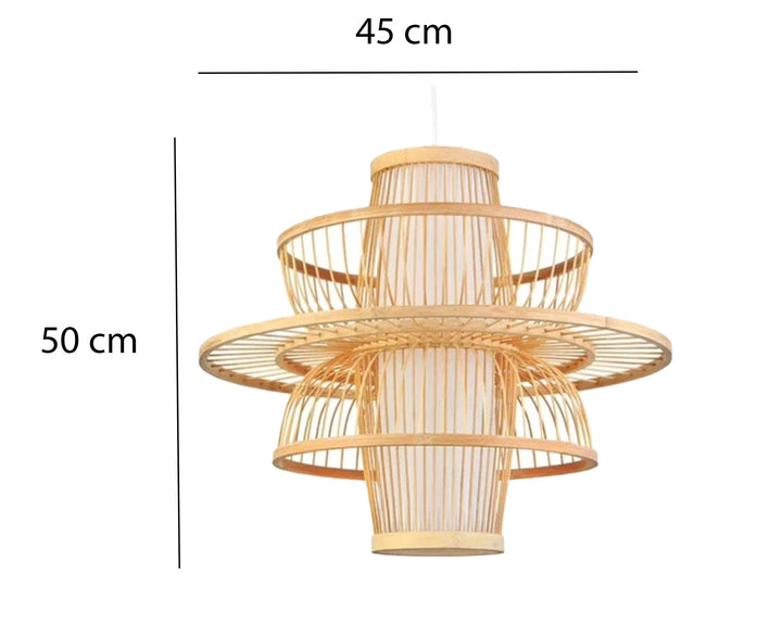 Bamboo Hanging Light for Entryway | Rattan Ceiling Lamp - Ashby