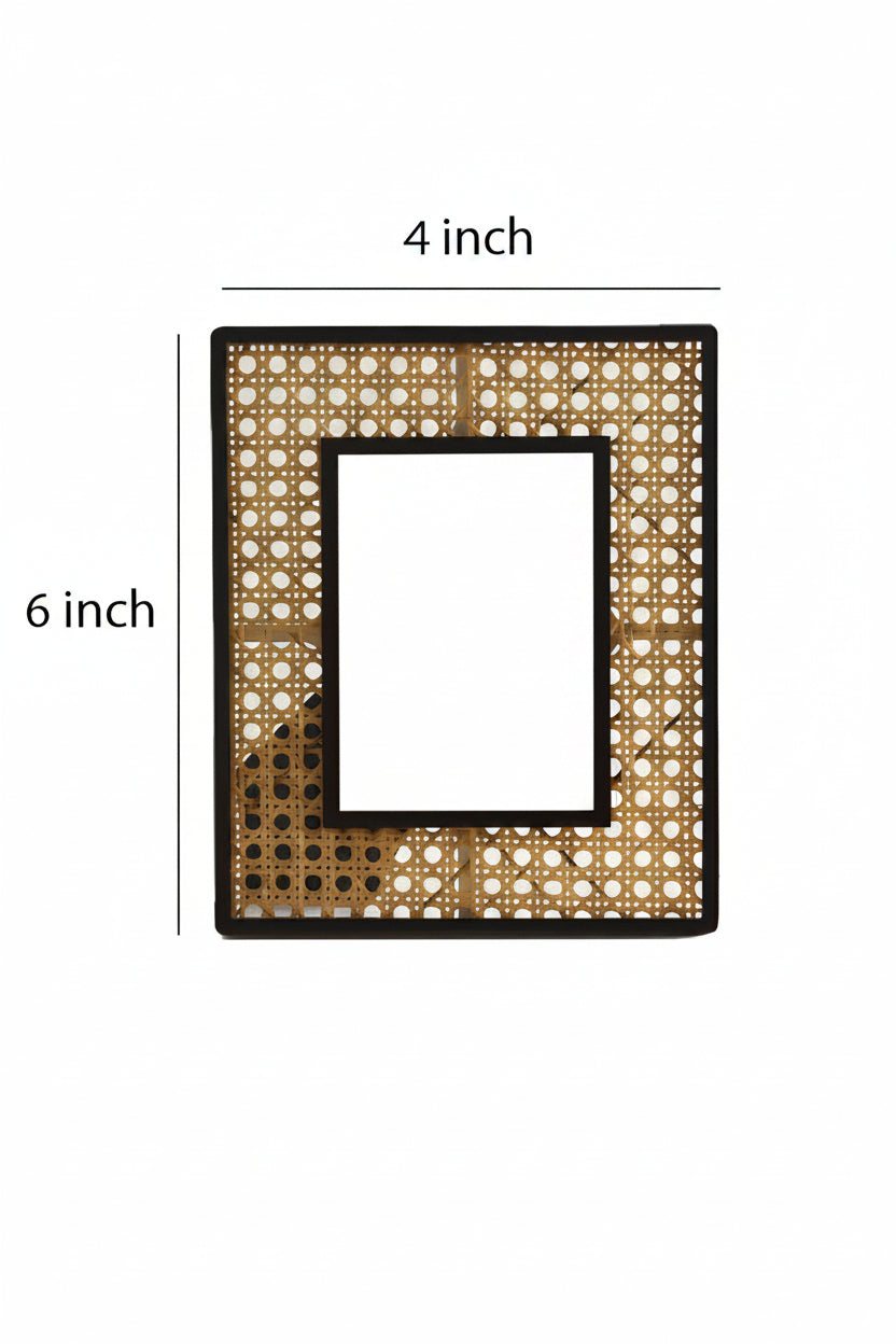 Rattan Photo Frame 4x6 Inch for Home - Zorionne