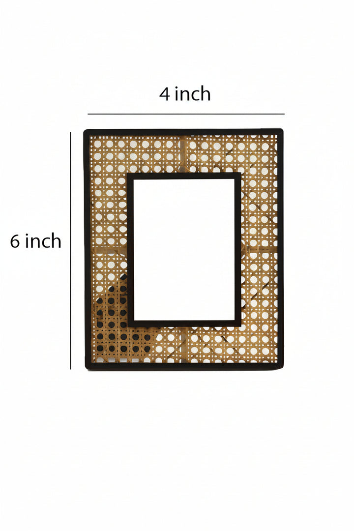 Rattan Photo Frame 4x6 Inch for Home - Zorionne