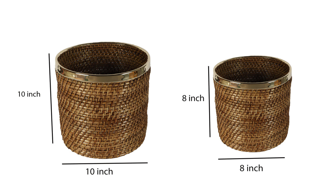 Rattan Planter 8" Dia x 8" H for Indoor - Rebecca
