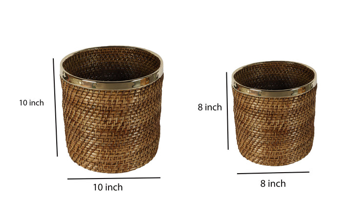 Rattan Planter 8" Dia x 8" H for Indoor - Rebecca