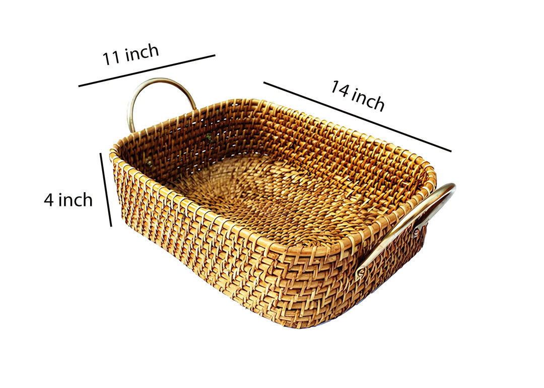Luxury Rattan Handicrafts  Wicker Basket Cloth Storage Basket Bin Organizer for Toiletry Cosmetic Towels Toys Bathroom Organizer bamboo basket(Nat