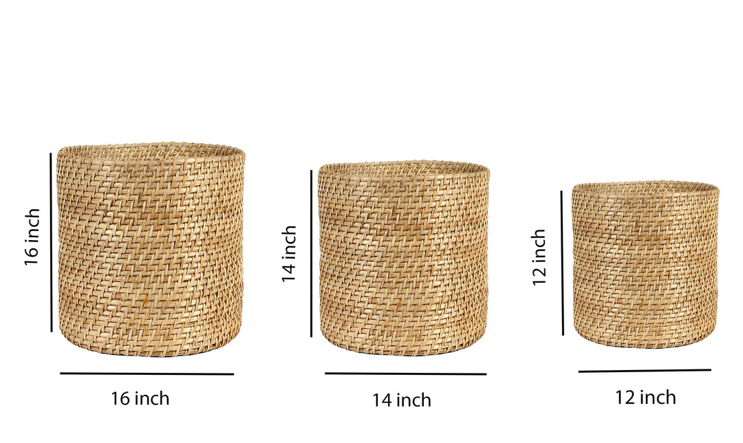 Rattan Planter | Cane Laundry Bin | Bamboo toy Storage - Mirai by Luxury Rattan Handicrafts 