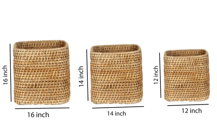 Rattan Planter 8" Dia x 8" H for Indoor - Hawthorn