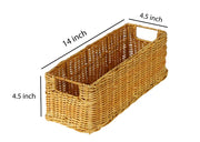 Rattan Storage Basket 14x4.5 Inch for Bathroom - Wilderson