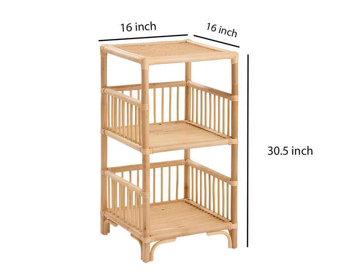 Rattan Bedside Table for Bedroom | Cane Side Table | Bamboo Table - Adah