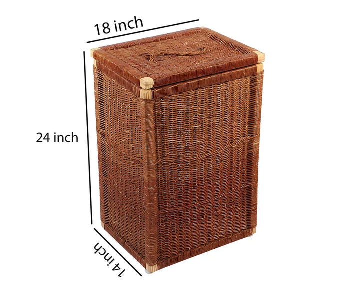 Wicker Laundry Basket with Lid for Bathroom- Xylander