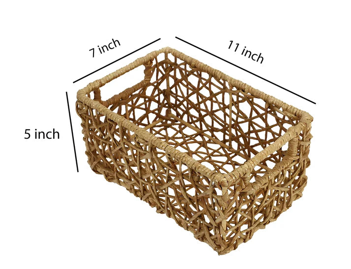 Rattan Storage Basket 11x7x5 Inch for Home - Rhydwen