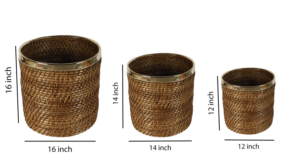 Rattan Planter 8" Dia x 8" H for Indoor - Rebecca