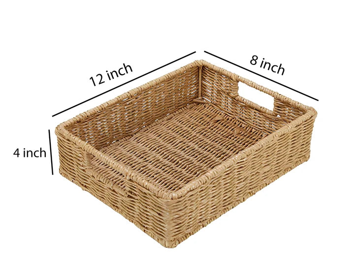 Seagrass Storage Basket 12x8x4 Inch for Bathroom - Baxendale