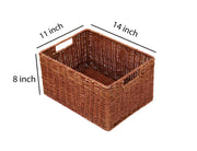 Bamboo Storage Basket 14x11x8 Inch for Home - Darian
