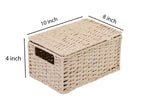 Ishani kauna grass wicker storage basket with lid