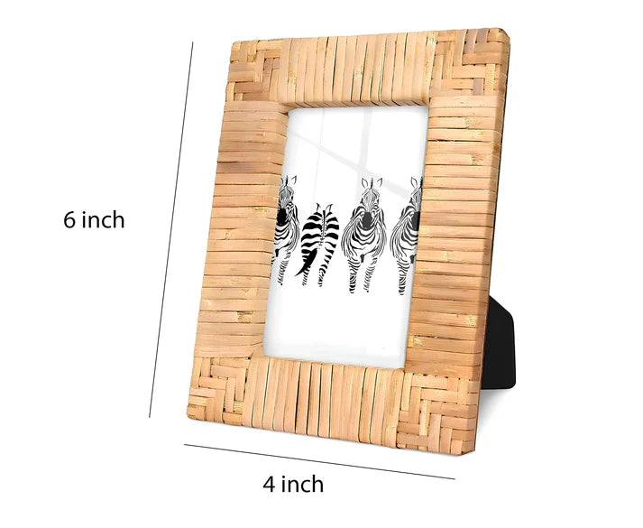 Rattan Photo Frame 4x6 Inch for Home - Noah