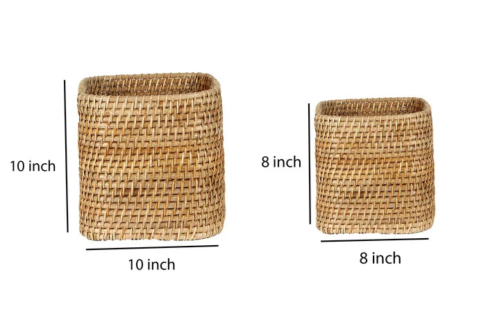 Rattan Planter 8" Dia x 8" H for Indoor - Hawthorn