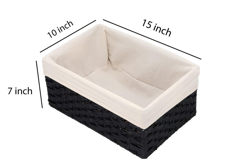 Bamboo Storage Basket 15x10x7 Inch for Bathroom - Ellis