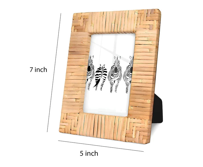 Rattan Photo Frame 4x6 Inch for Home - Noah