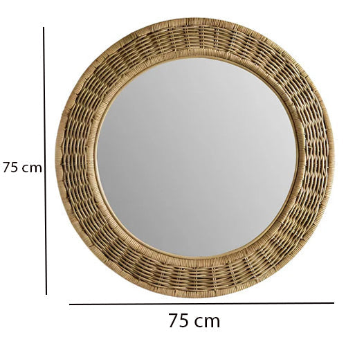 Bamboo Wall Mirror for living room | Cane Wall Mirror | Rattan Mirror - Ishita - Luxury Rattan Handicrafts  Uncategorized (Image 4)