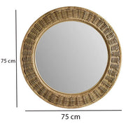 Bamboo Wall Mirror for living room | Cane Wall Mirror | Rattan Mirror - Ishita - Luxury Rattan Handicrafts  Uncategorized (Image 4)