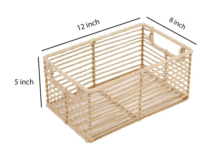 Seagrass Storage Basket 12x8x5 Inch for Bathroom - Corviston