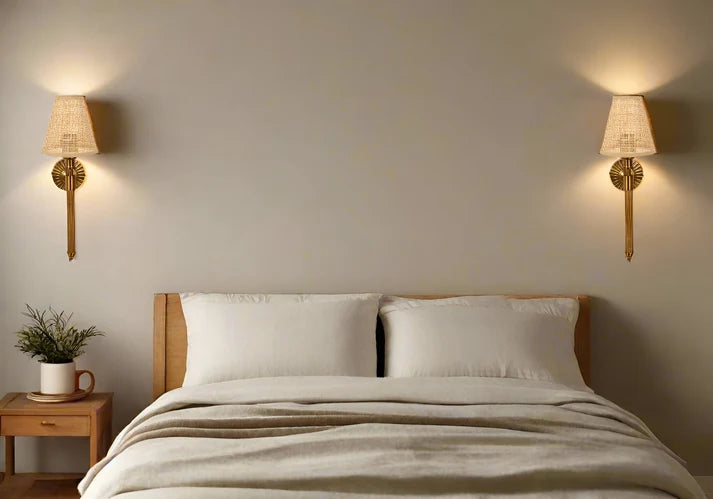 Rattan Wall Lamp for Living Room | Handmade Wall Lamp - Sylvanhall