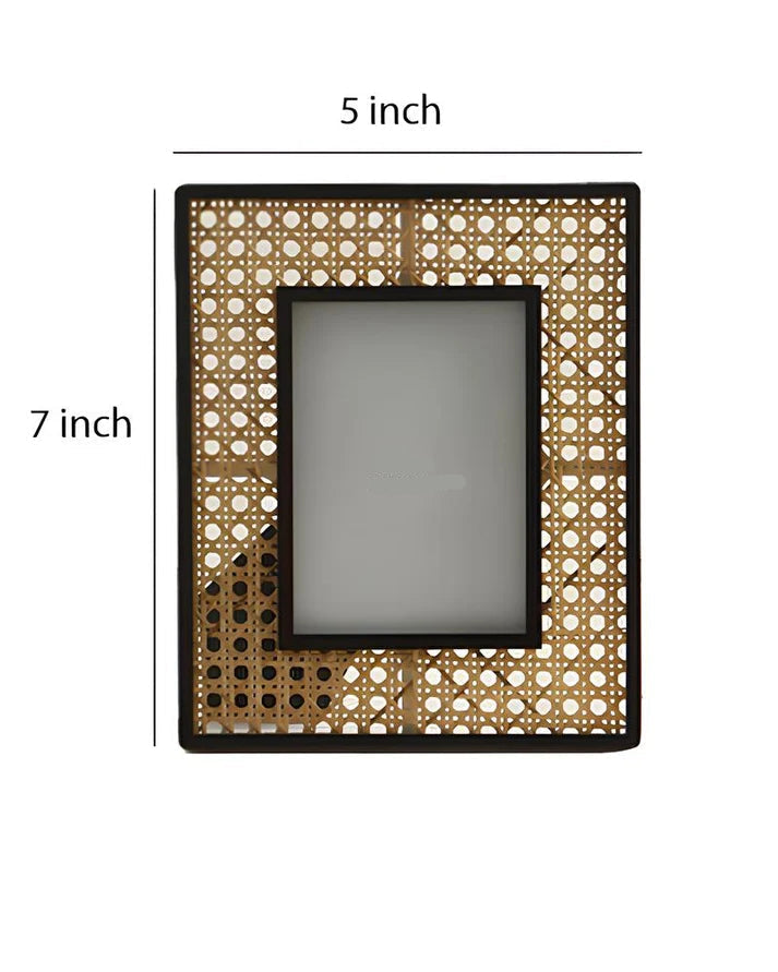 Rattan Photo Frame 4x6 Inch for Home - Zorionne
