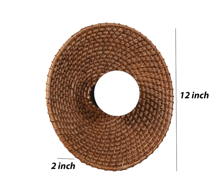 Rattan Wall Lamp for Bathroom | Cane Wall Light - Lucanby