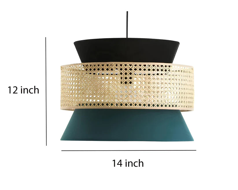 Bamboo Ceiling Light for Hallway | Rattan Flush Mount Lamp - Adeline