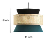 Bamboo Ceiling Light for Hallway | Rattan Flush Mount Lamp - Adeline