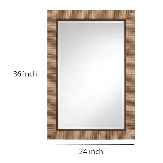 Bamboo Wall Mirror 24" W x 36" H for Living Room - Tobin