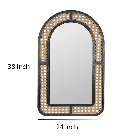 Rattan Wall Mirror for Living Room - James