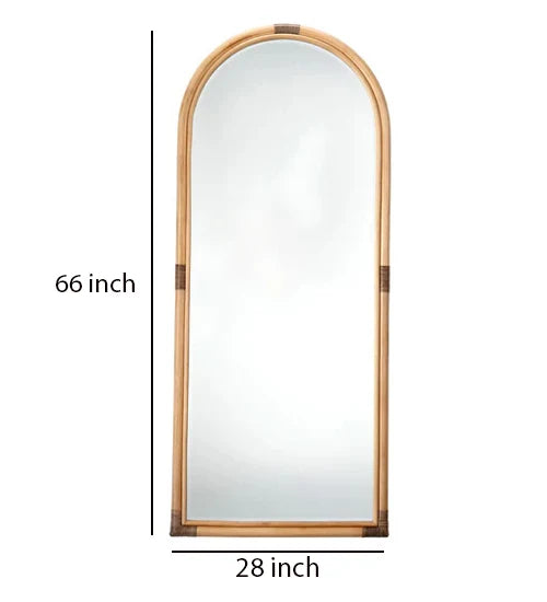 Rattan Wall Mirror for Drawing Room | Boho Decorative Mirror - Everardo