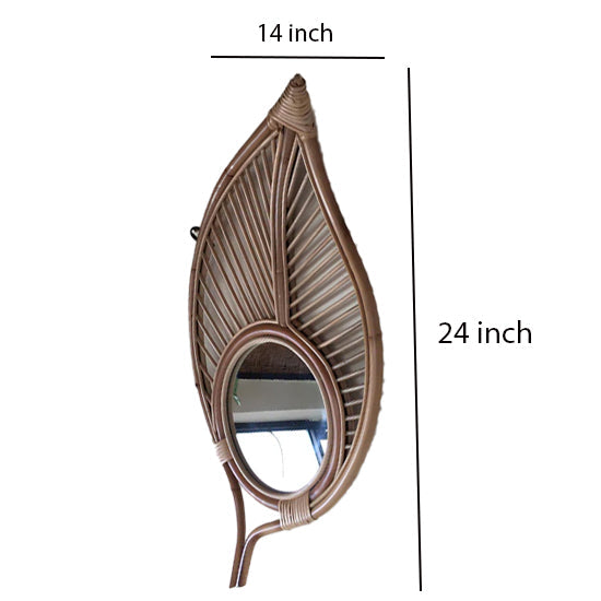 Rattan Wall Mirror for Living Room - Kaia