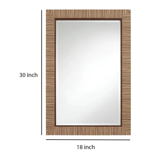 Bamboo Wall Mirror 24" W x 36" H for Living Room - Tobin
