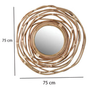 Rattan Wall Mirror for Living Room - Weslan