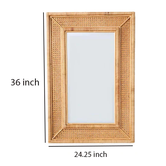 Rattan Wall Mirror for Living Room - William