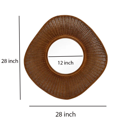 Rattan Wall Mirror for Living Room - Jerricston
