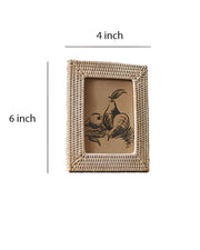 Rattan Photo Frame 4x6 Inch for Home - Kaia