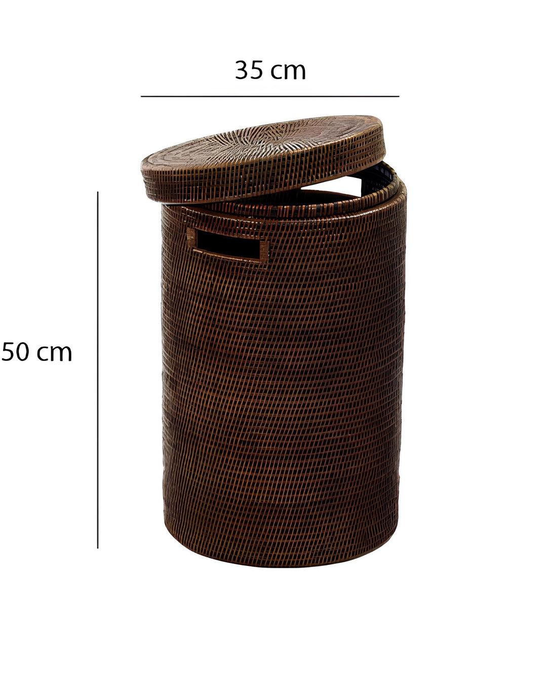 Rattan Laundry Basket with Lid for Bathroom - Alex