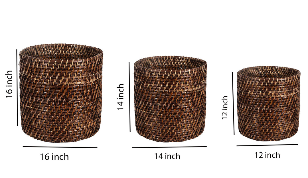 Rattan Planter | Cane Laundry Bin | Bamboo toy Storage - Mahika by Luxury Rattan Handicrafts 