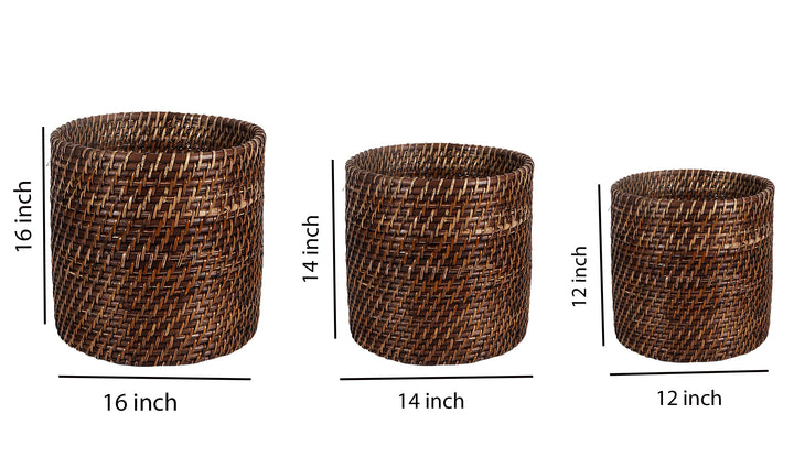 Rattan Planter | Cane Laundry Bin | Bamboo toy Storage - Mahika by Luxury Rattan Handicrafts 