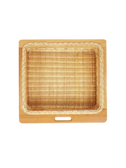 Wicker Basket for Kitchen | Bamboo Basket 21 x 20 x 8 - Sanika - Luxury Rattan Handicrafts 