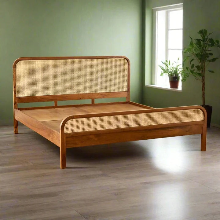 Rattan & Cane Bed for Bedroom - Vesper