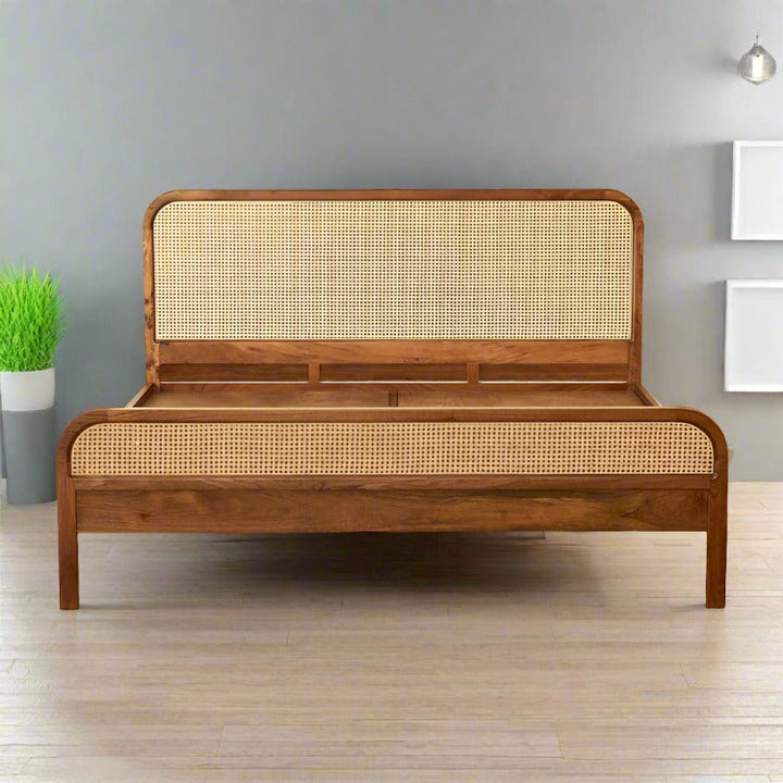 Rattan & Cane Bed for Bedroom - Vesper