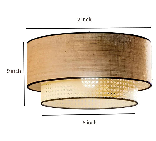 Bamboo Hanging Light for Living Room | Cane Pendant Lamp - Milo