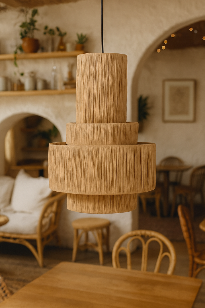 Bamboo Chandelier for Staircase | Cane Hanging Light - Callum