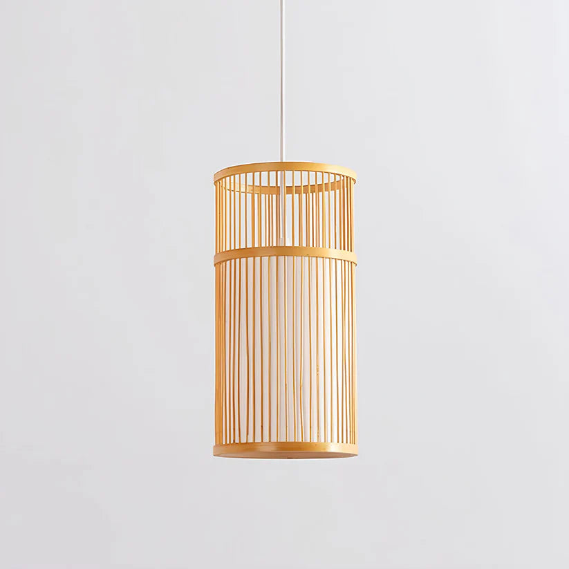 Bamboo Hanging Light for Hallway | Rattan Pendant Lamp - Fenn