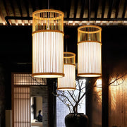 Bamboo Hanging Light for Hallway | Rattan Pendant Lamp - Fenn